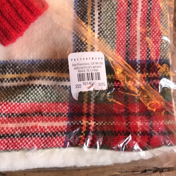 Pottery Barn Cute and Cuddly Archie The Snowman Applique Plaid Pillow Cover ☃️ - Picture 11 of 16